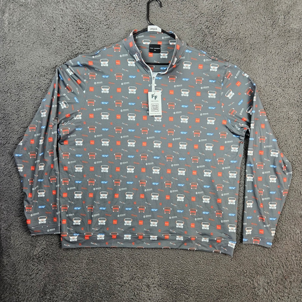 Fore Fathers Mens 3XL Quarter Zip Long‎ Sleeve Isuzu Graphic Pullover Shirt